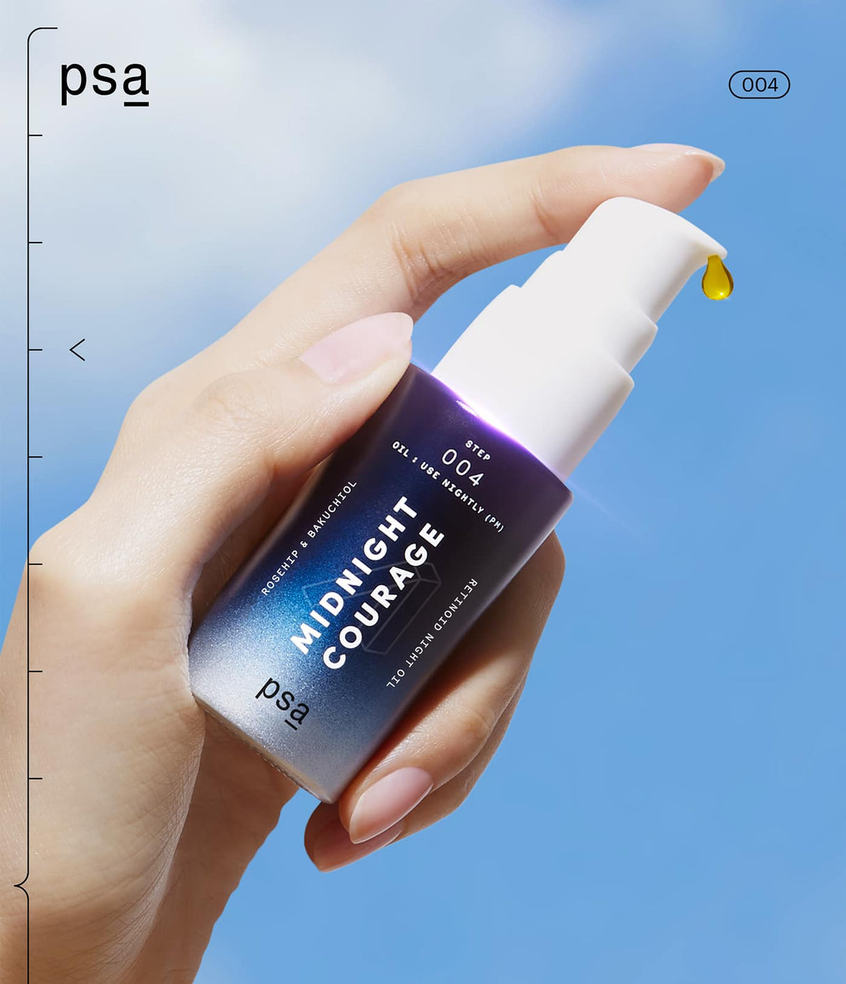 Midnight Courage Rosehip & Bakuchiol Retinol Night Oil de PSA