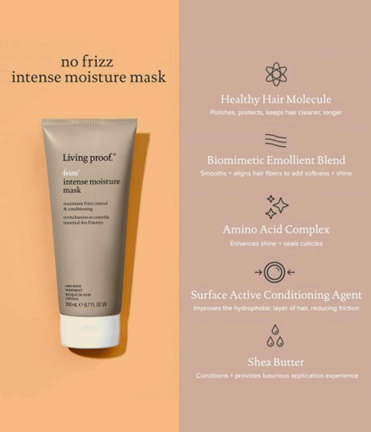 LIVING PROOF | No Frizz Intense Moisture Mask - 200ml - InternationalCosmetic