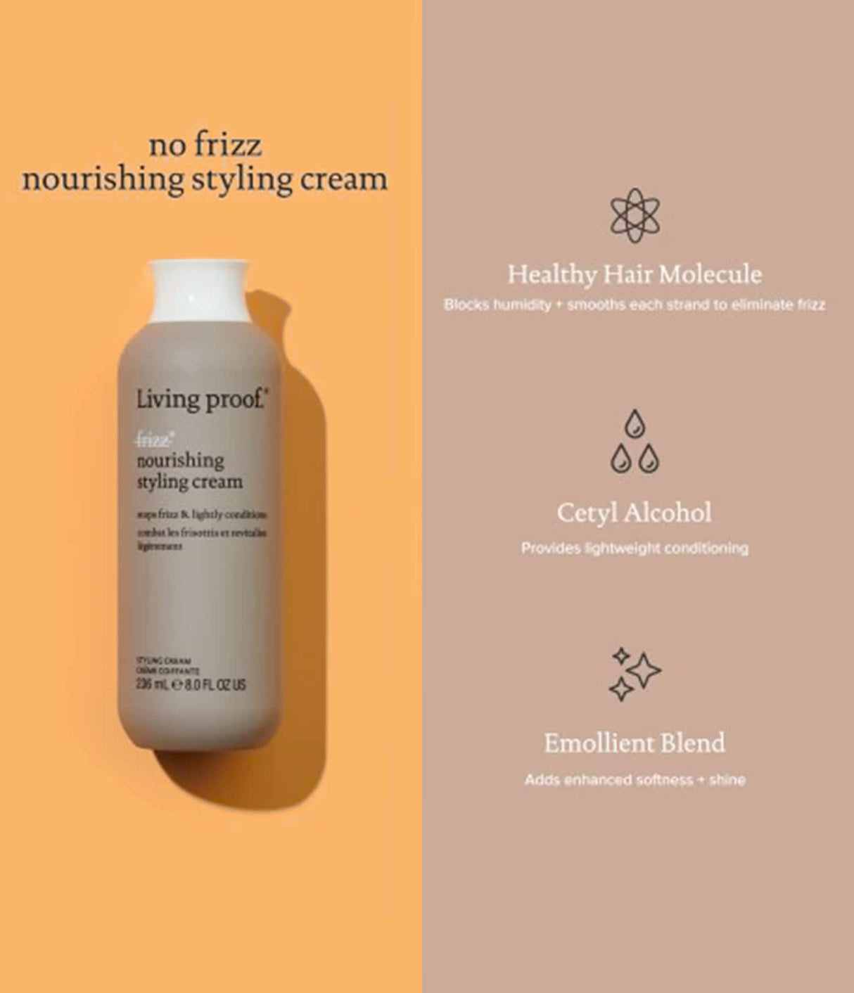 LIVING PROOF | No Frizz Nourishing Styling Cream Mini - 60ml - InternationalCosmetic