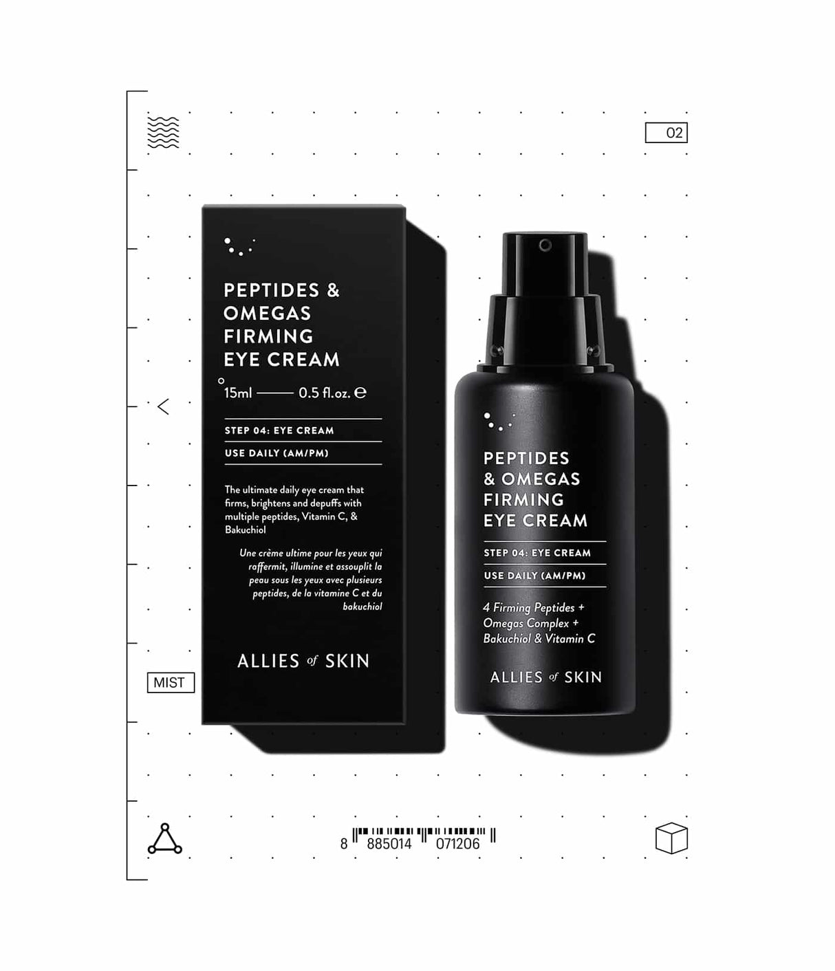 ALLIES OF SKIN | Peptides & Omegas Firming Eye Cream - 15ml - InternationalCosmetic