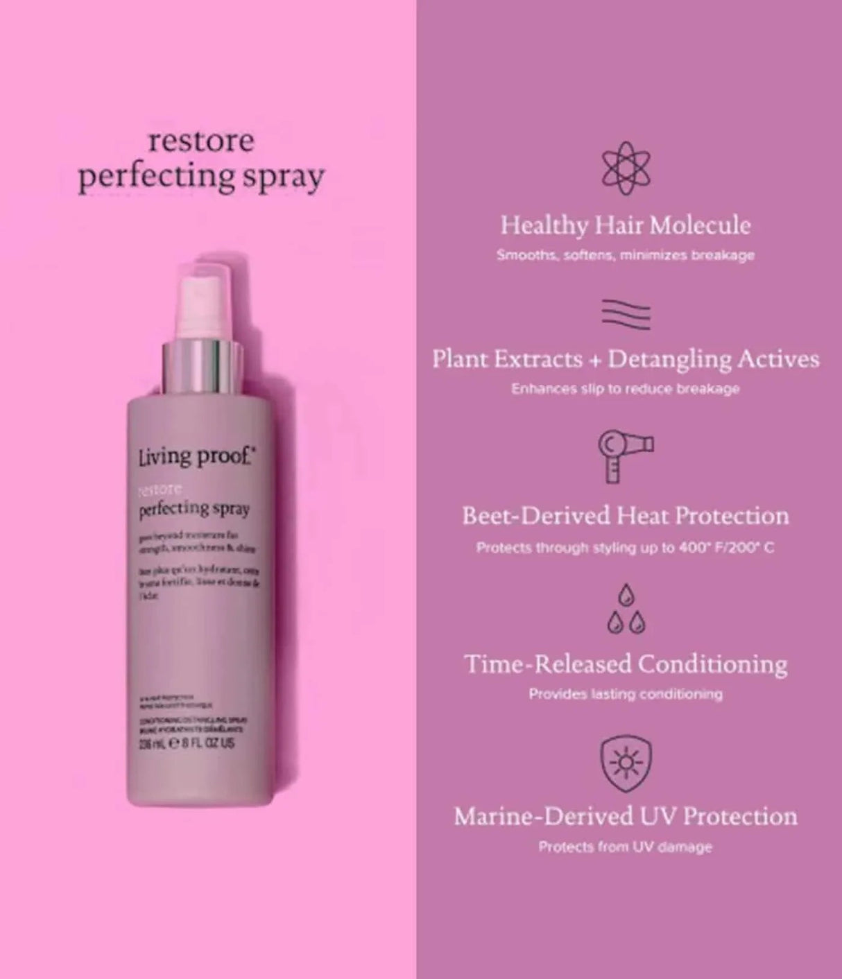 LIVING PROOF | Formato viaje - Restore Perfecting Spray - 50ml - InternationalCosmetic