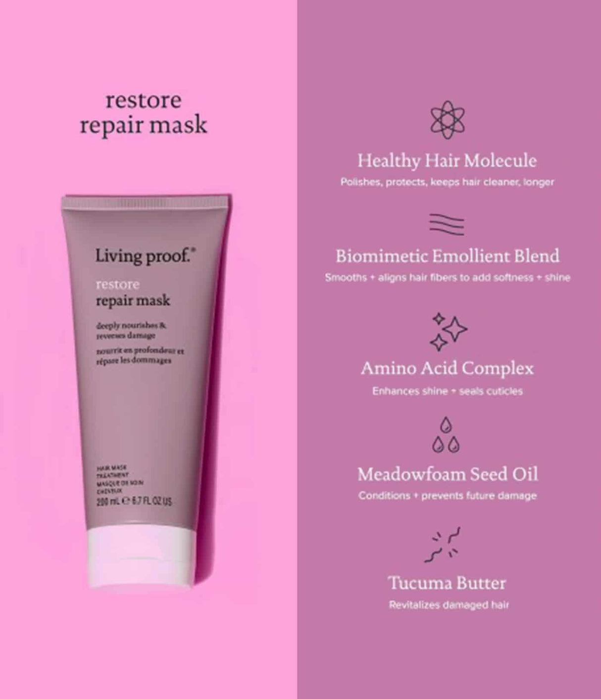 LIVING PROOF | Restore Repair Mask - 200ml - InternationalCosmetic
