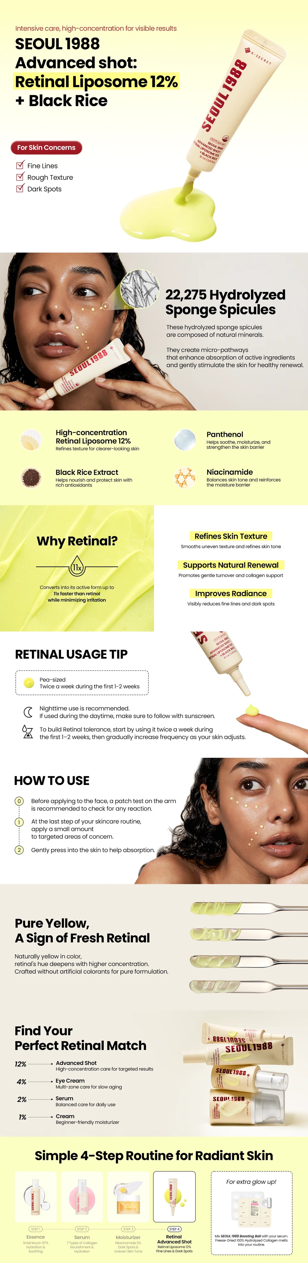 K-SECRET | SEOUL 1988 Advanced Shot : Retinal Liposome 12% + Black Rice - 15ml
