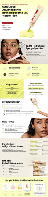 K-SECRET | SEOUL 1988 Advanced Shot : Retinal Liposome 12% + Black Rice - 15ml