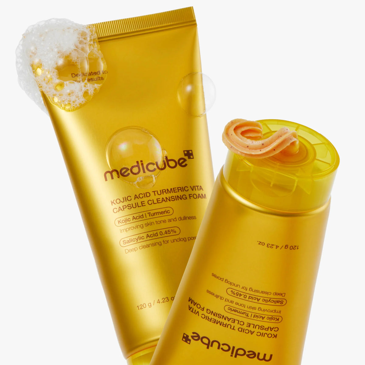MEDICUBE | Kojic Acid Turmeric Vita Capsule Cleansing Foam - 120 gr