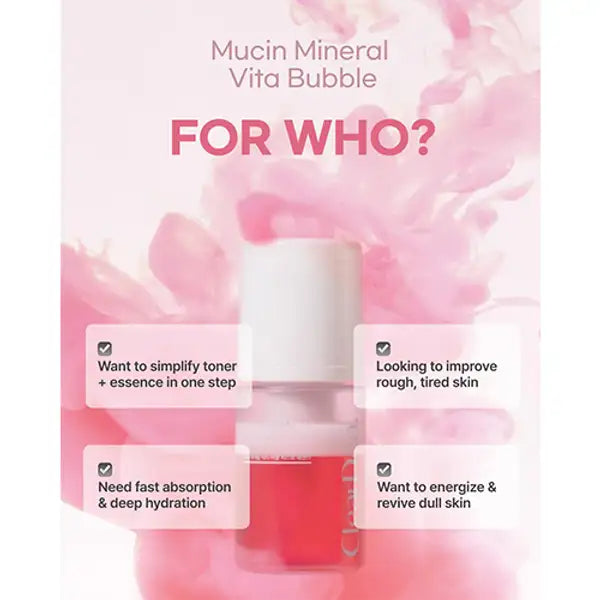 CLEARDEA Mucin Mineral Vita Bubble First Essence – textura