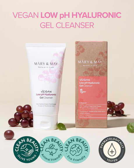 MARY & MAY | Vegan Low pH Hyaluronic Gel Cleanser - 150 ml