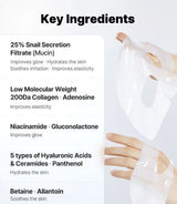 Advanced Snail Mucin Glass Glow Hydrogel Mask - 1 unit
