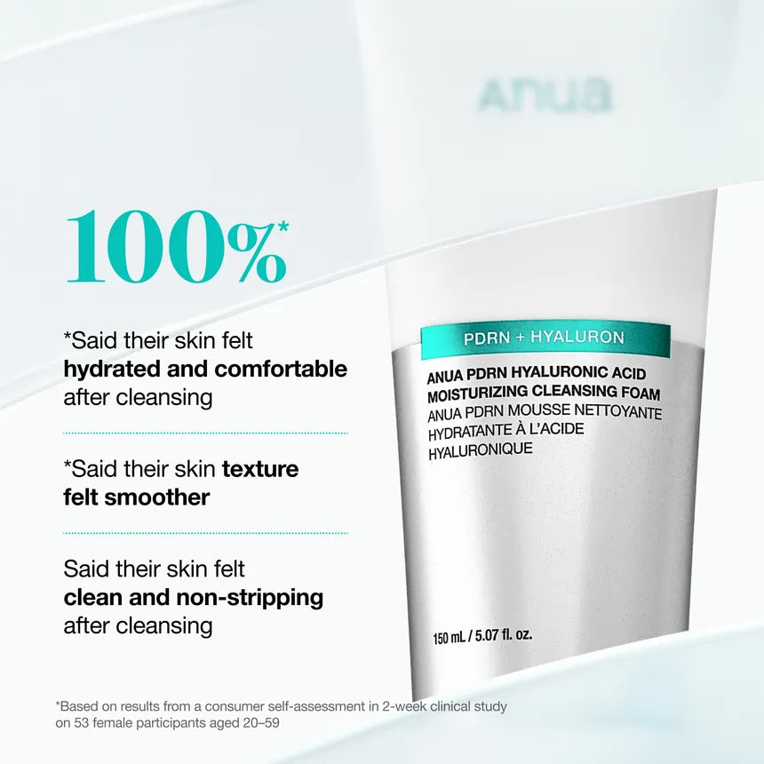 ANUA | PDRN Hyaluronic Acid Moisturizing Cleansing Foam - 150ml