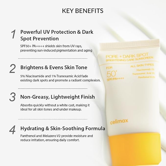 CELIMAX | Pore + Dark Spot Brightening Care Sunscreen SPF50 PA++++ - 50ml