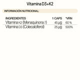 Vitamin D3+K2 - 90 Capsules
