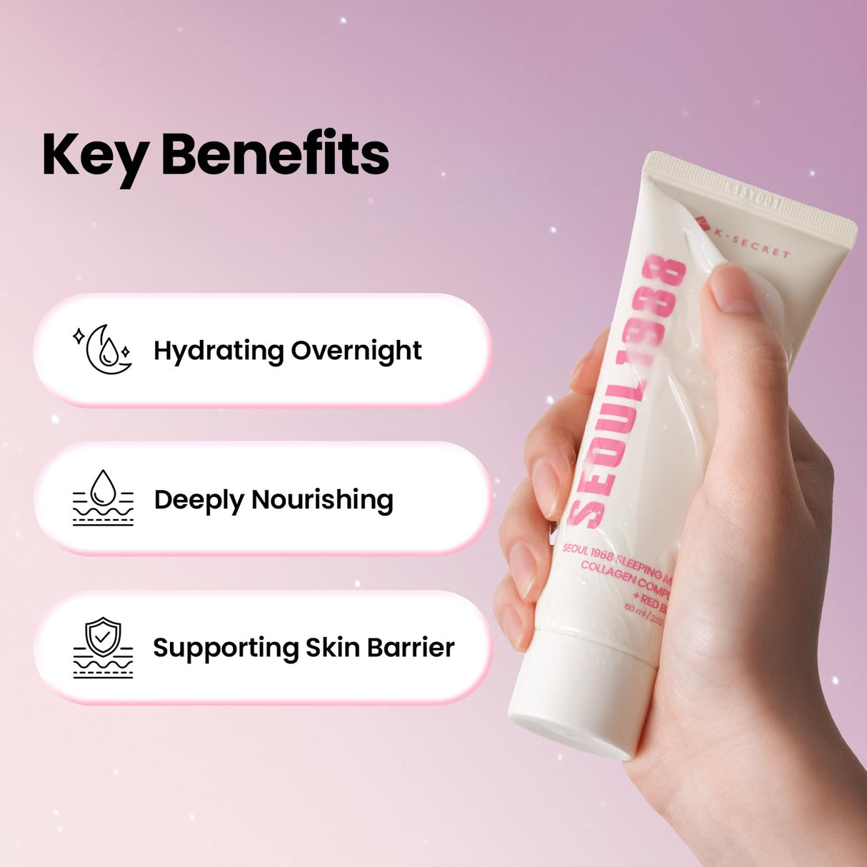 K-SECRET | Seoul 1988 Sleeping Mask – Collagen Complex 7 + Red Bean - 60ml