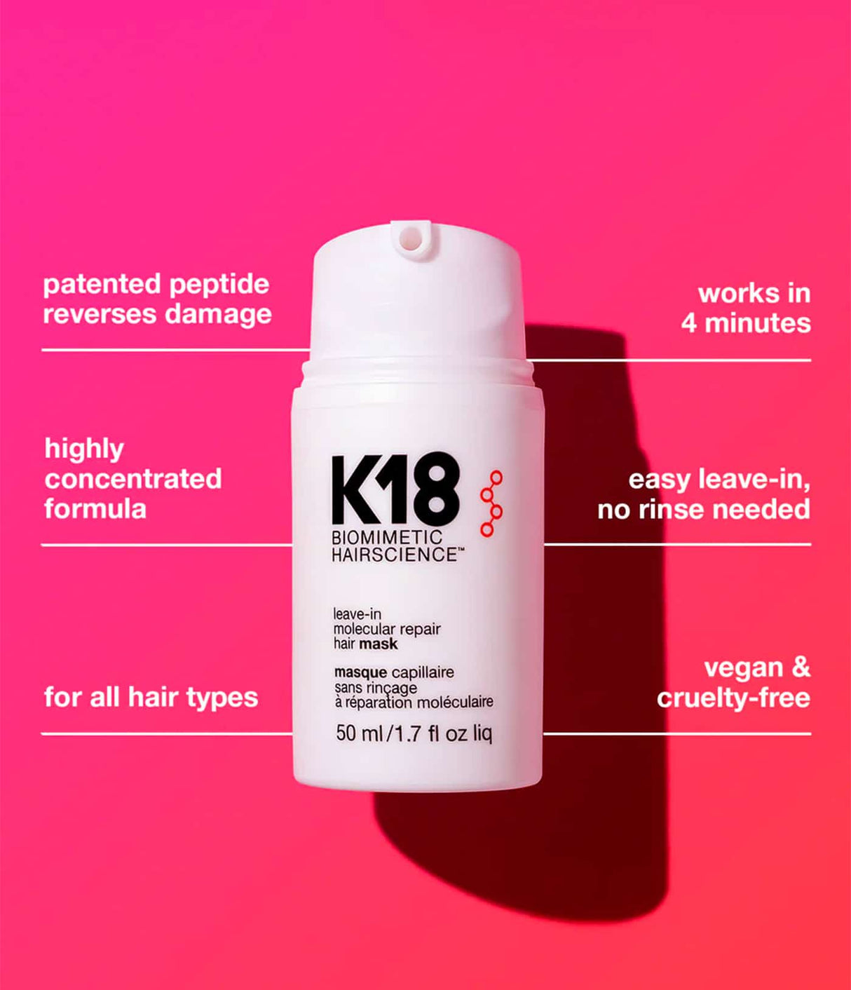 Leave-in Molecular Repair Hair Mask de K18 Hair