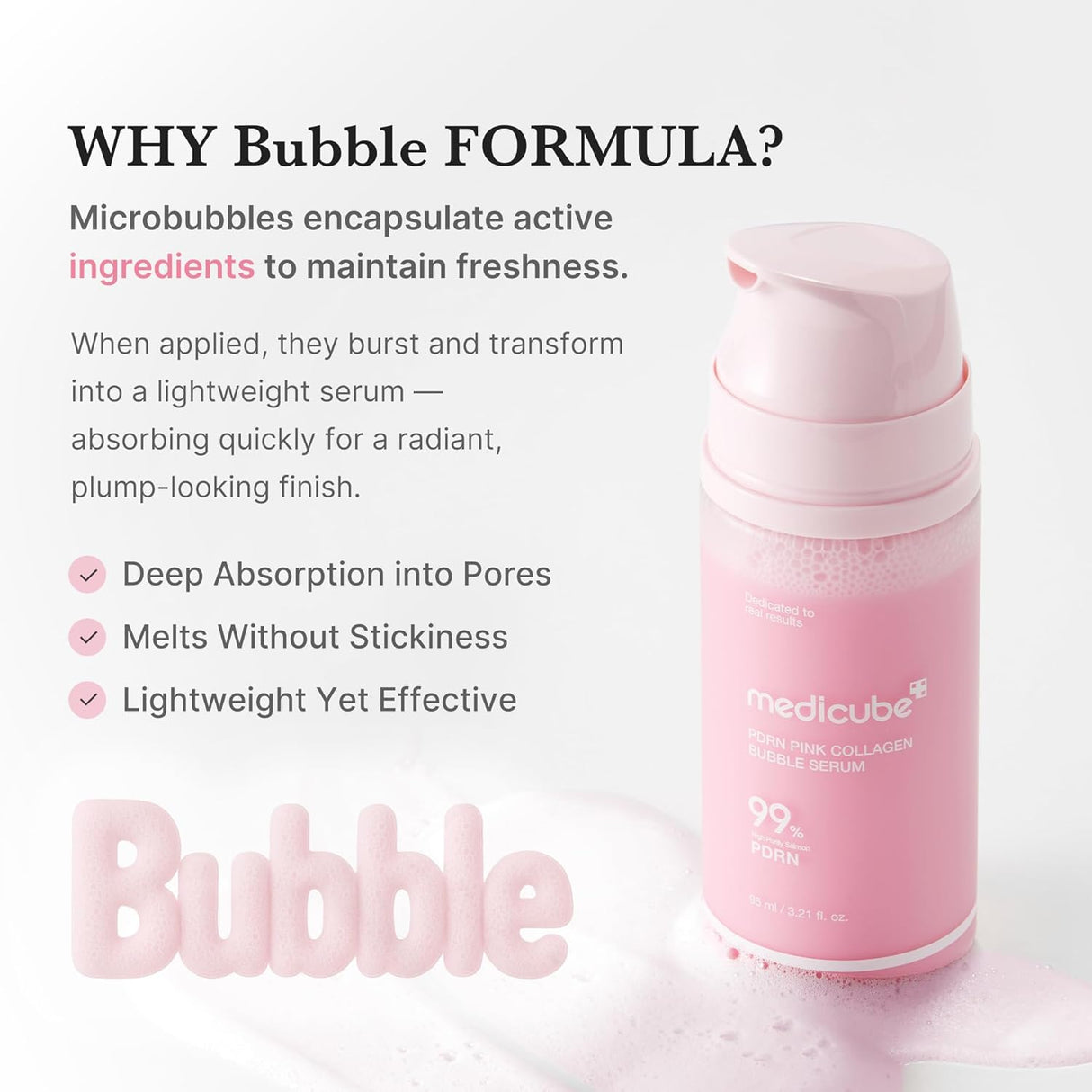 MEDICUBE | PDRN Pink Collagen Bubble Serum - 95ml