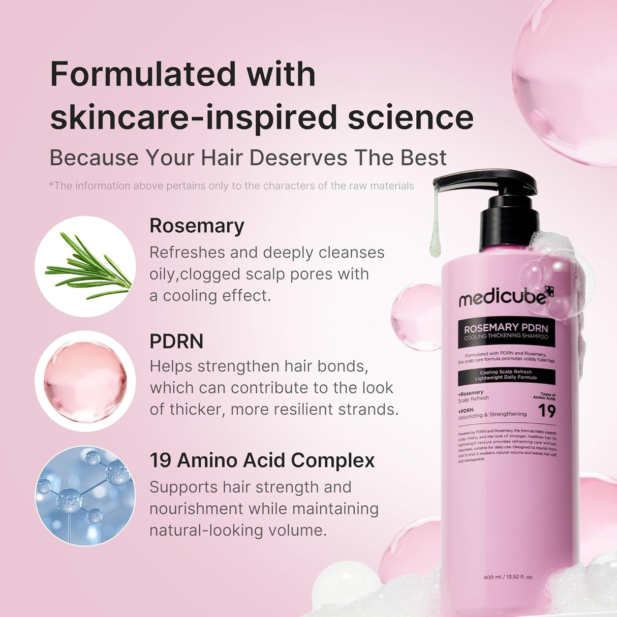 MEDICUBE | Rosemary PDRN Cooling Thickening Shampoo - 400ml