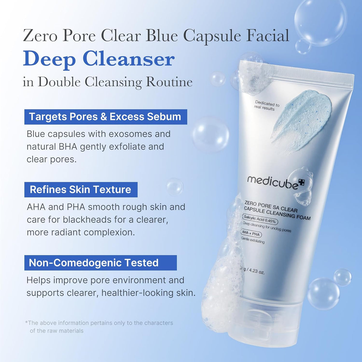 MEDICUBE | Zero Pore SA Clear Capsule Cleansing Foam - 120 gr