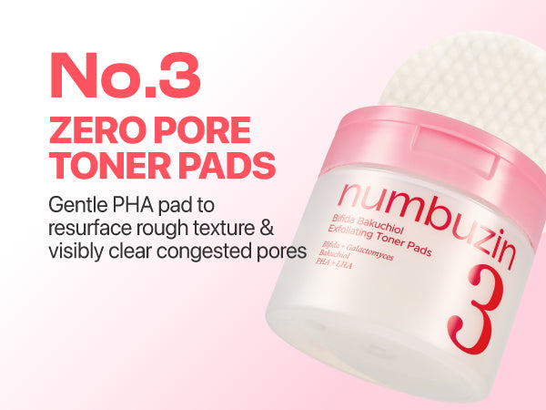 NUMBUZIN | No.3 Bifida Bakuchiol Exfoliating Toner Pads - 70ud