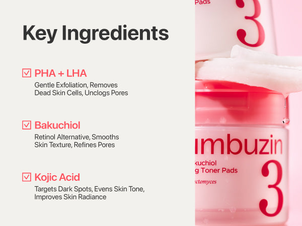 NUMBUZIN | No.3 Bifida Bakuchiol Exfoliating Toner Pads - 70ud