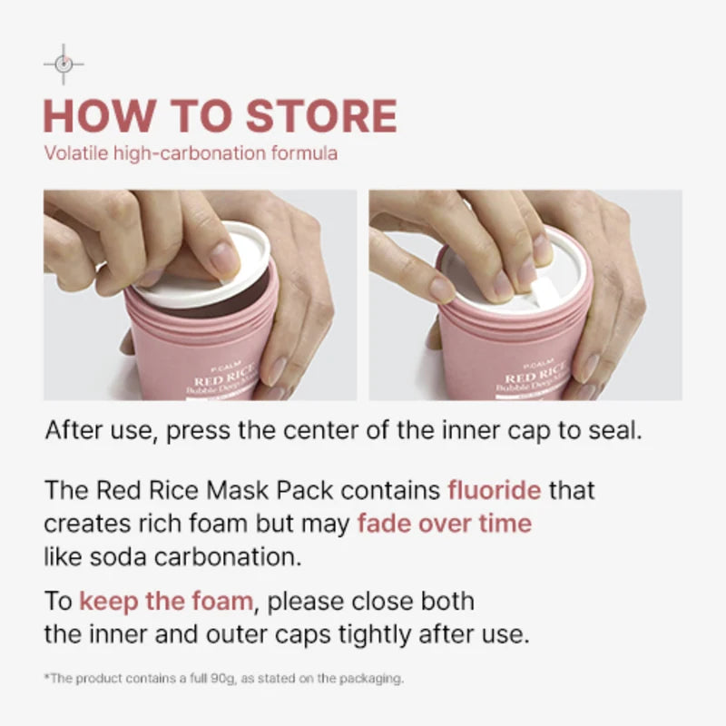 P.CALM | Red Rice Bubble Deep Mask - 90gr