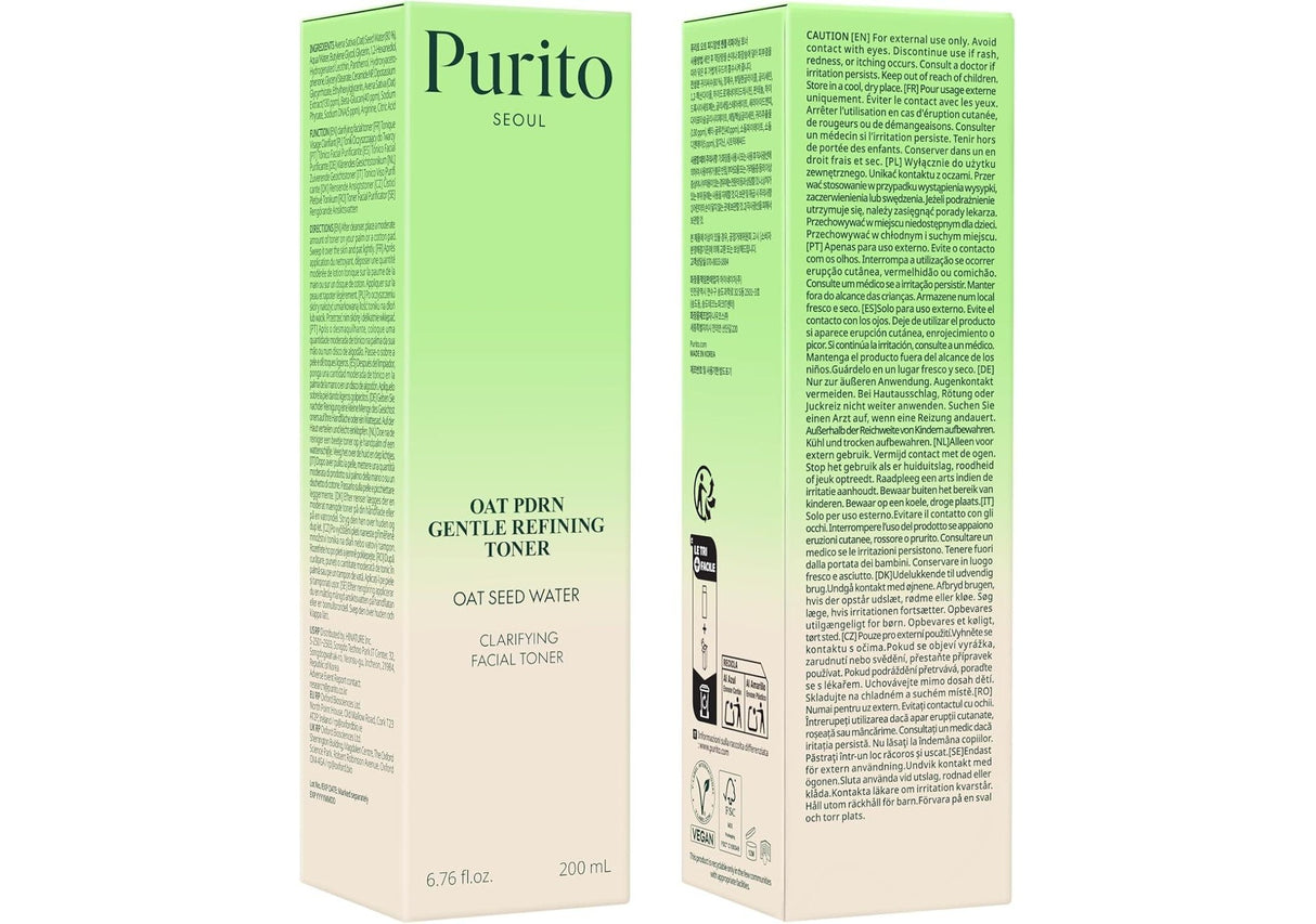 PURITO | Oat PDRN Gentle Refining Toner - 200ml