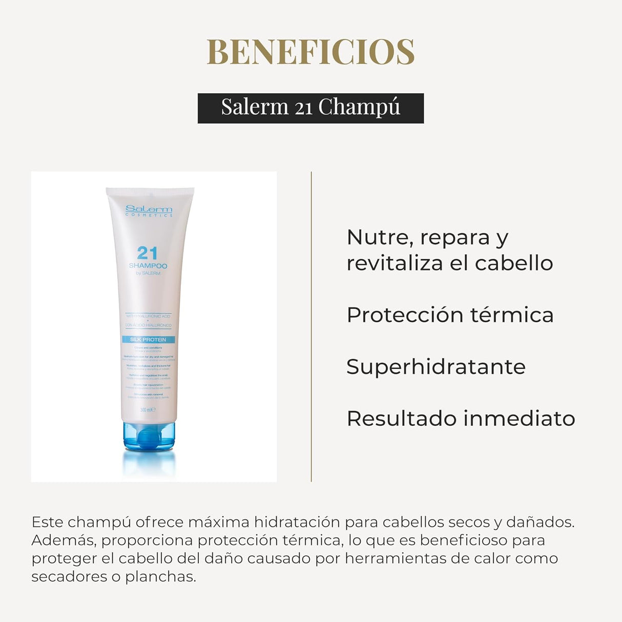SALERM | Salerm 21 Champú Reparador con Ácido Hialurónico