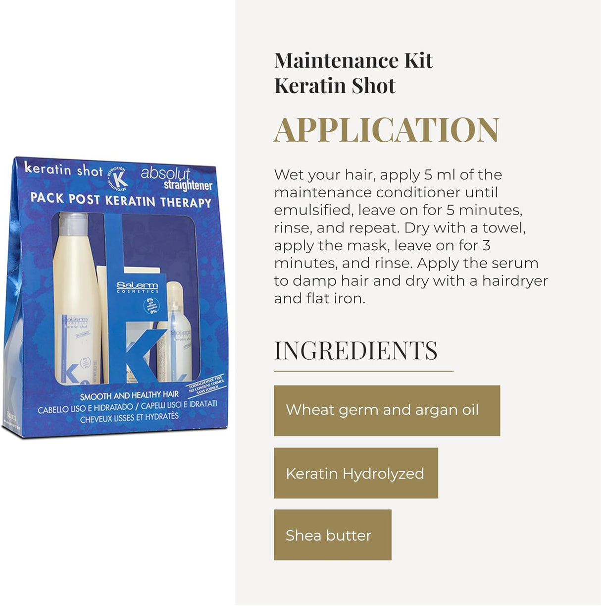 SALERM | Keratin Shot Kit de Mantenimiento