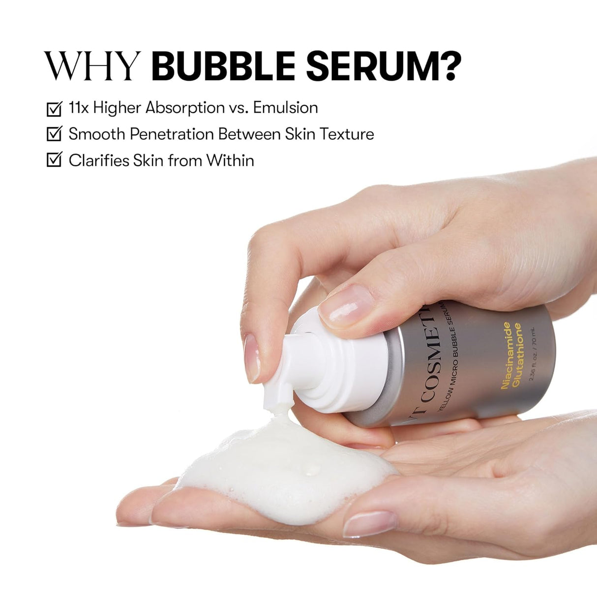 VT COSMETICS | Niacinamide Glutathione Yellow Micro Bubble Serum - 70ml