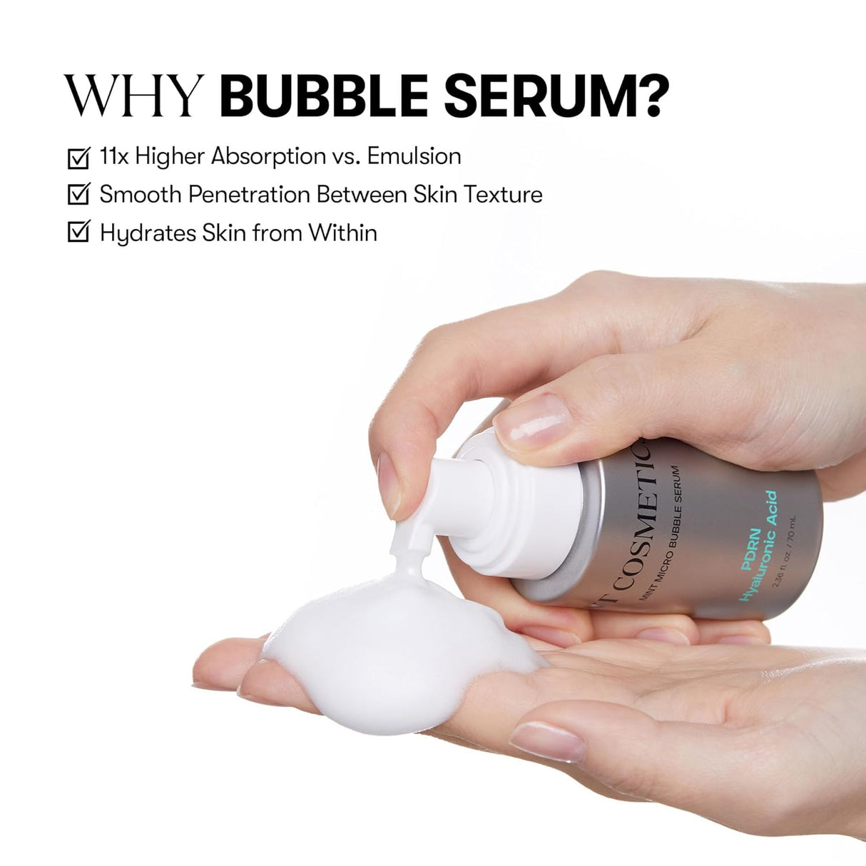 VT COSMETICS | PDRN Hyaluronic Acid Micro Bubble Serum - 70ml