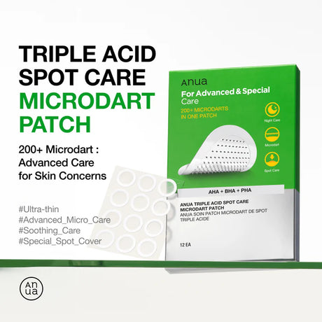 ANUA | Triple Acid Spot Care Microdart Patch 12 uds