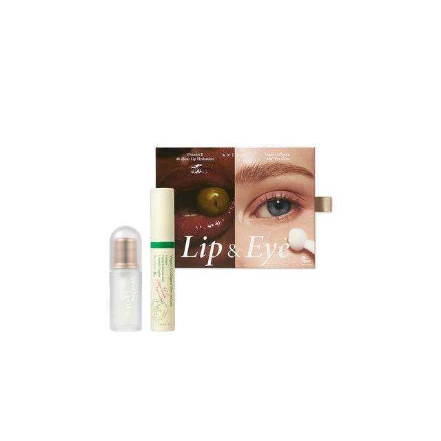 AXIS-Y Lip & Eye Set: envase o producto exacto sobre fondo blanco; cuidado cosmético y resultados visibles