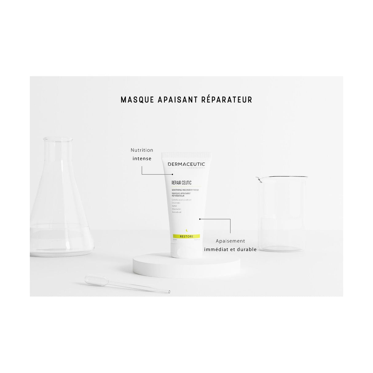 DERMACEUTIC Repair Ceutic - Soothing Recovery Mask - 50ml: resultados cosméticos y evaluación de uso; mascarilla cosmética de cuidado intensivo
