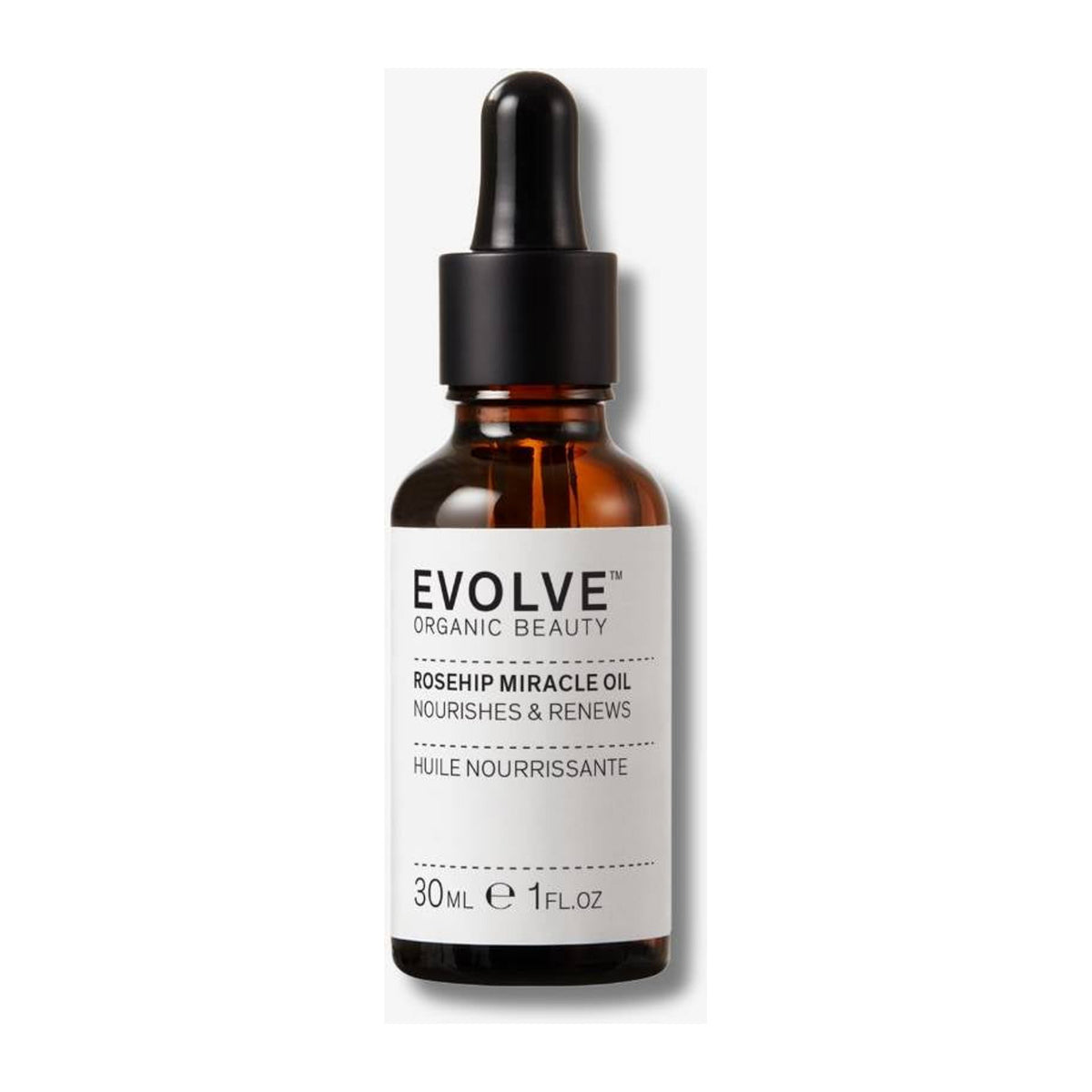 EVOLVE Rosehip Miracle Oil - 30ml: envase o producto exacto sobre fondo blanco; cuidado cosmético y resultados visibles