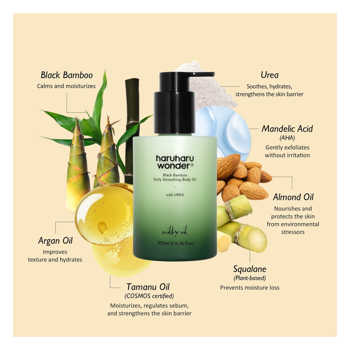 Black Bamboo Daily Soothing Body Oil 200ml — imagen 4