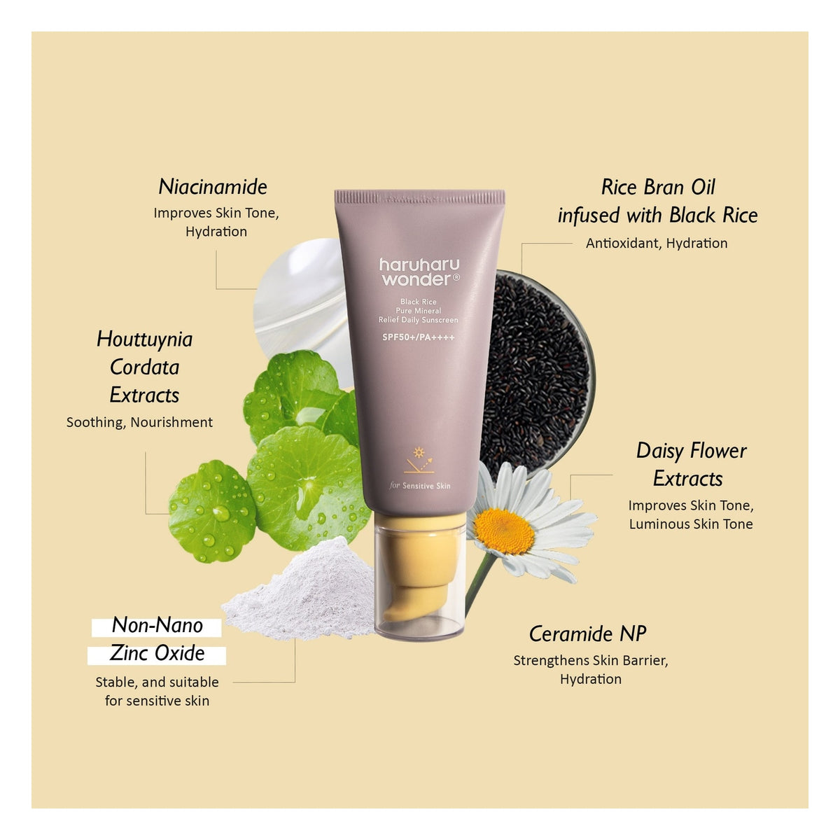 Black Rice Pure Mineral Relief Daily Sunscreen 50ml — imagen 4