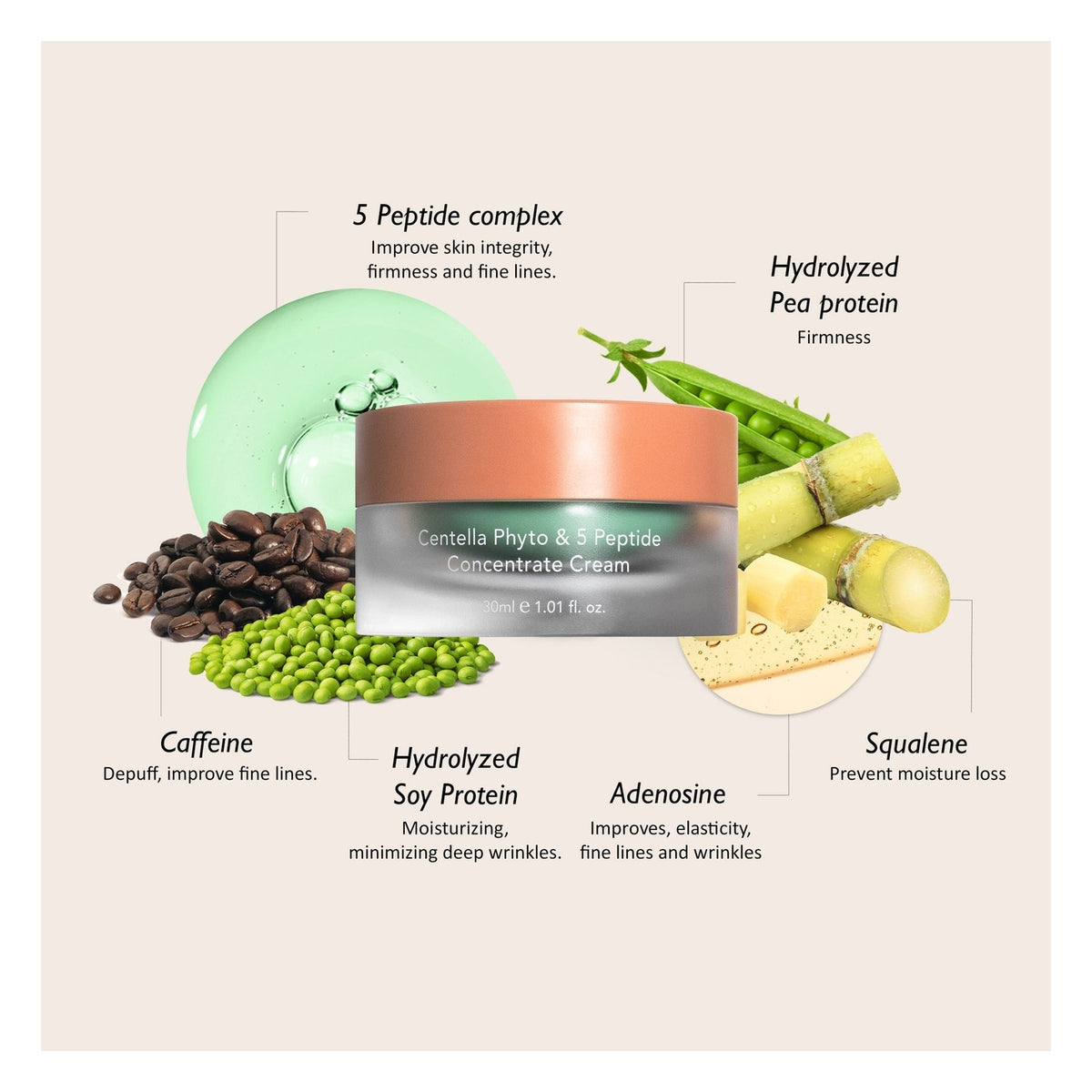 Centella Phyto & 5 Peptide Concentrate Cream 30ml — imagen 4