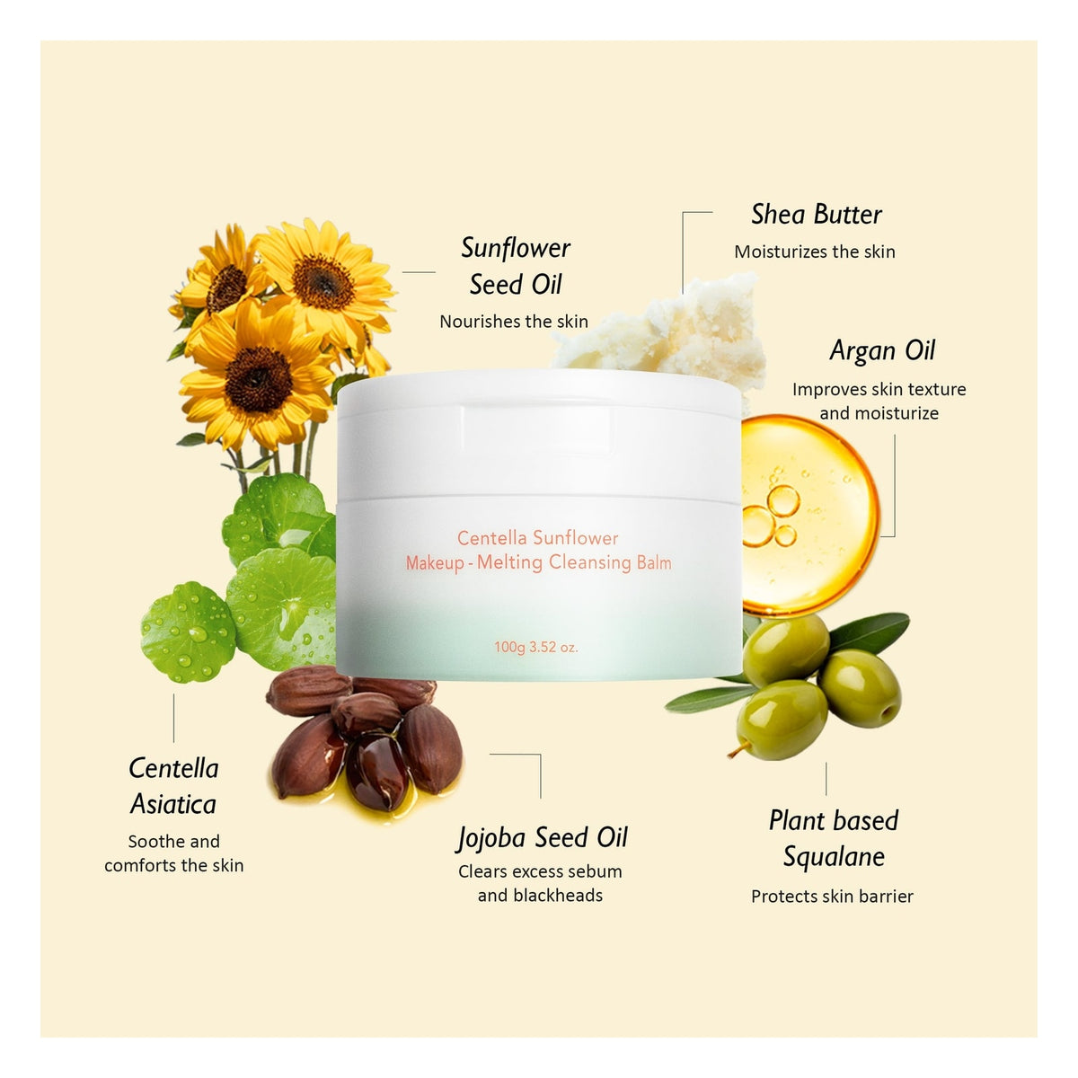 Centella Sunflower Makeup Melting Cleansing Balm - 100g — imagen 4