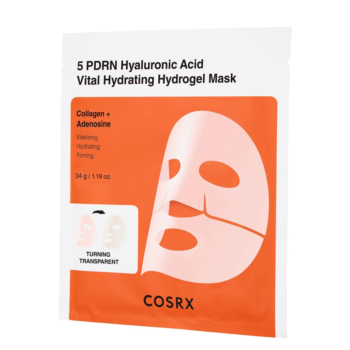 COSRX | 5 PDRN Hyaluronic Acid Vital Hydrating Hydrogel Mask - 3 x 34g - Imagen editorial