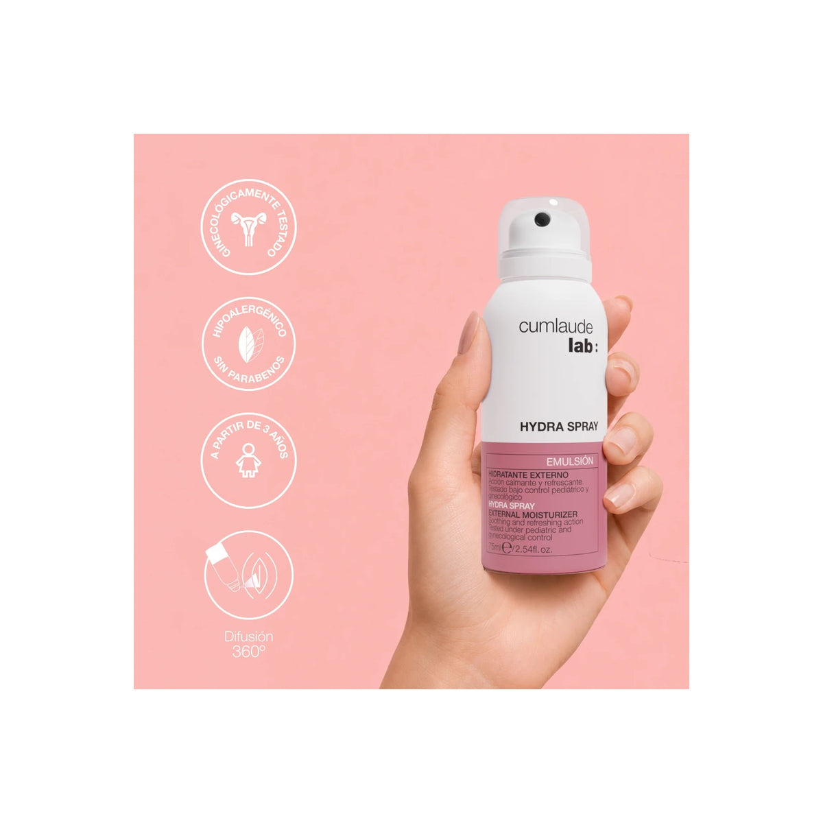 CUMLAUDE LAB | Hydra Spray Vulvar - 75ml · fotografía oficial 5