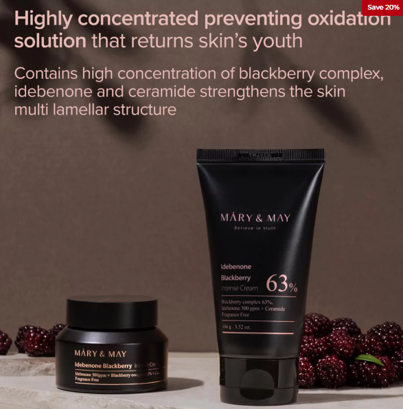 MARY & MAY | Idebenone Blackberry Intense Cream Mini - 12 g