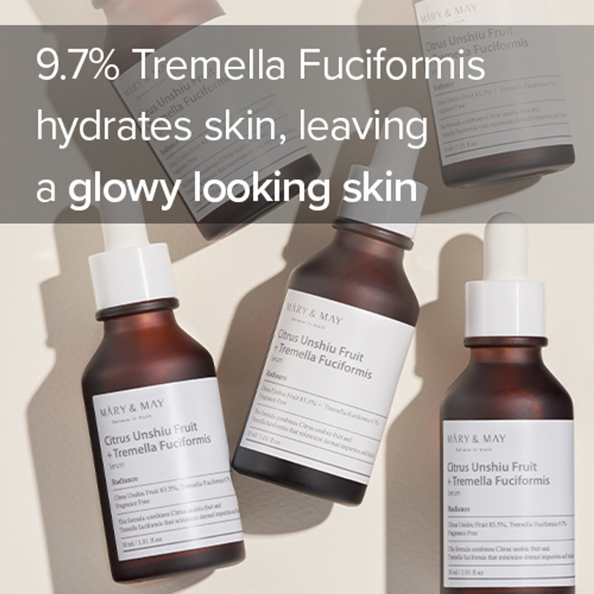 MARY & MAY | Citrus Unshiu + Tremella Fuciformis Serum - 30ml