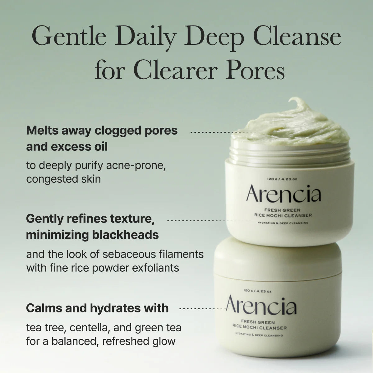ARENCIA | Fresh Green Rice Mochi Cleanser - 120ml