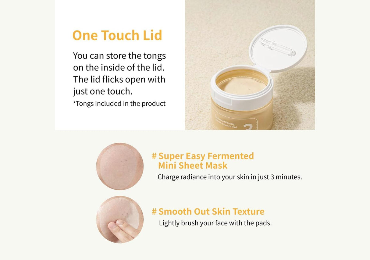 NUMBUZIN | No.3 Radiance Glowing Jumbo Essence Pad - 70 pads