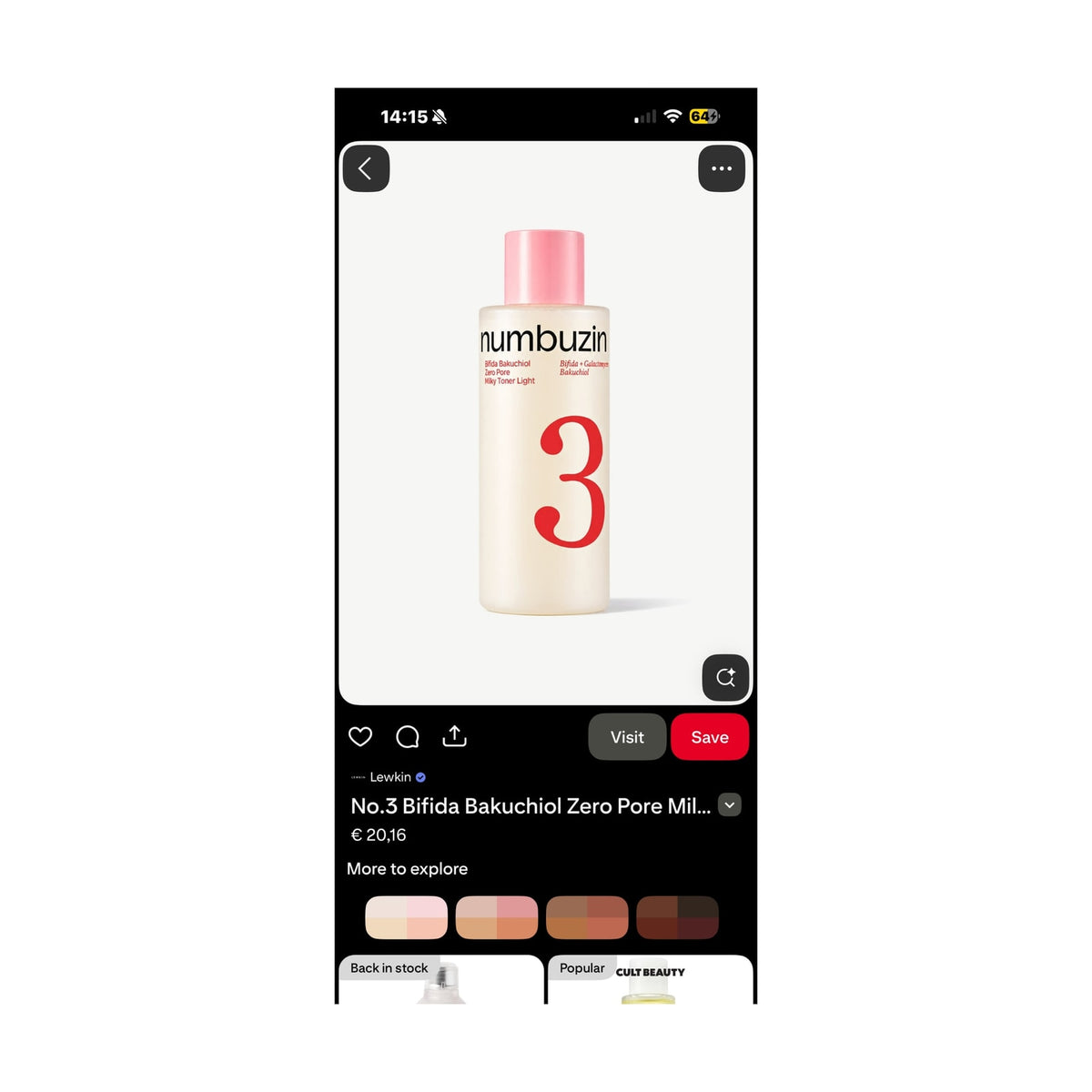 NUMBUZIN | No.3 Bifida Bakuchiol Zero Pore Milky Toner Light - 200ml