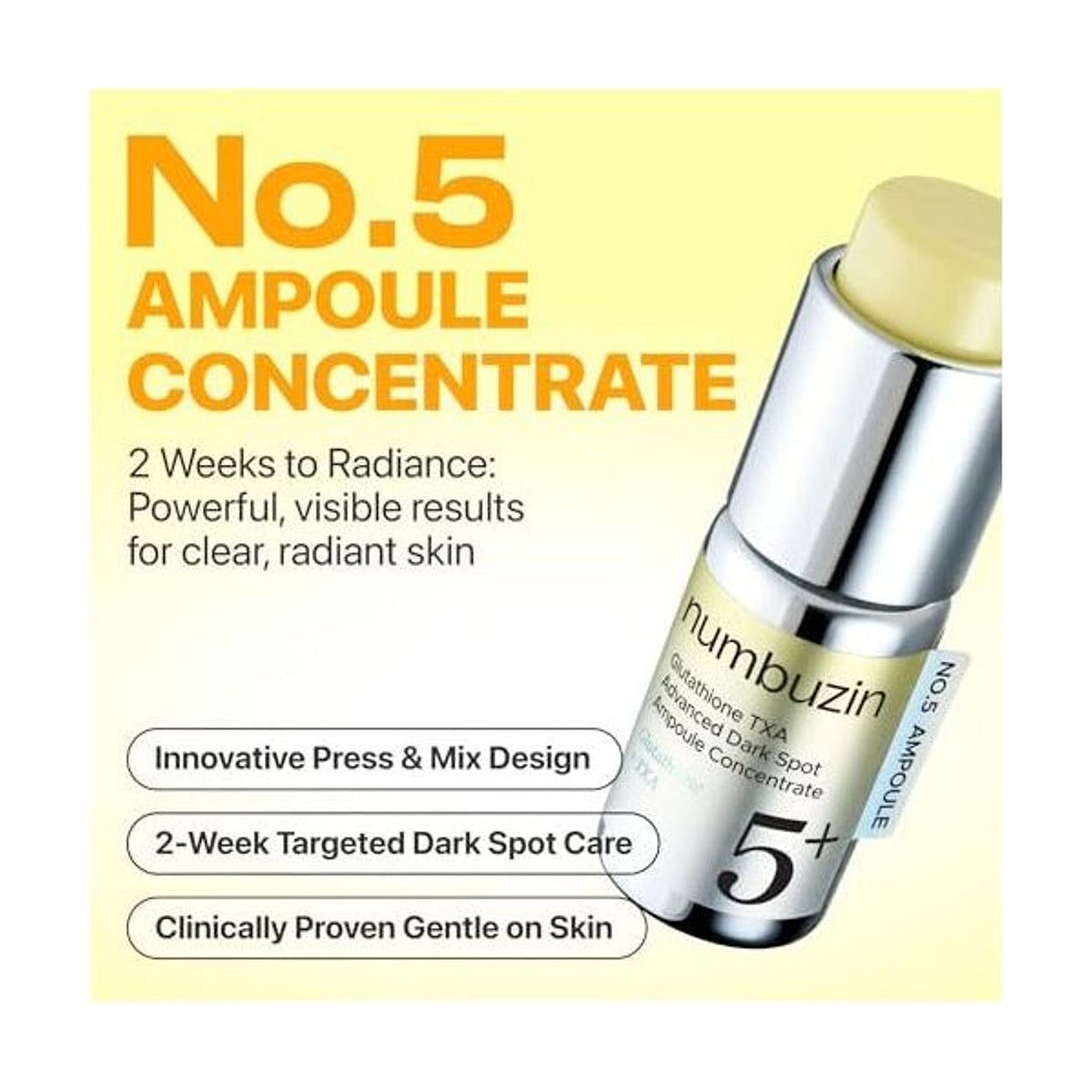 NUMBUZIN No.5 Glutathione TXA Advanced Dark Spot Ampoule Concentrate - 10gr: resultados cosméticos y evaluación de uso; tratamiento concentrado para hidratación y luminosidad