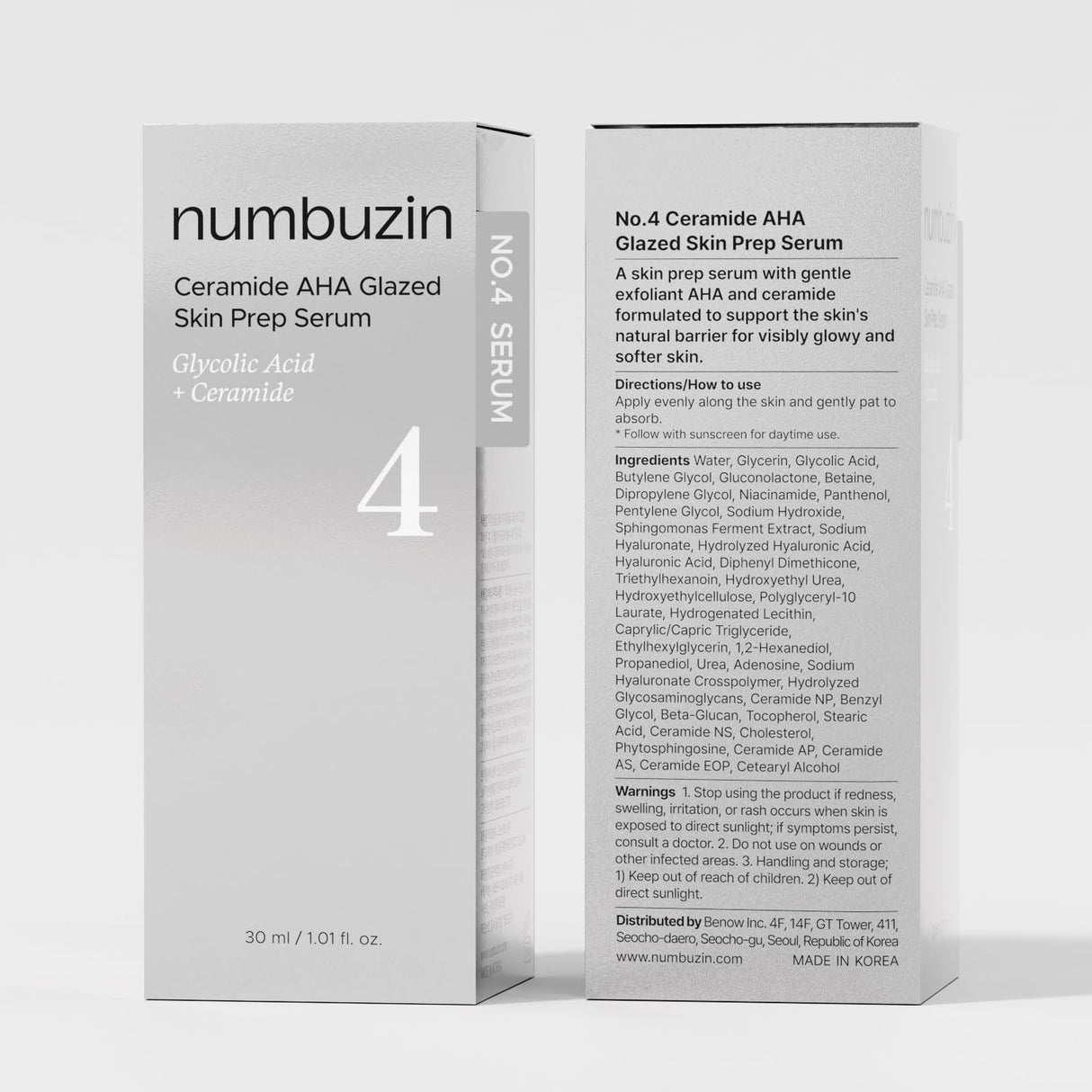NUMBUZIN | No.4 Ceramide AHA Glazed Skin Prep Serum - 30ml