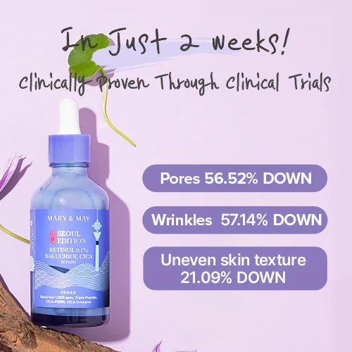 MARY & MAY | Retinol 0.1% Bakuchiol CICA Serum (Seoul Edition) - 80 ml