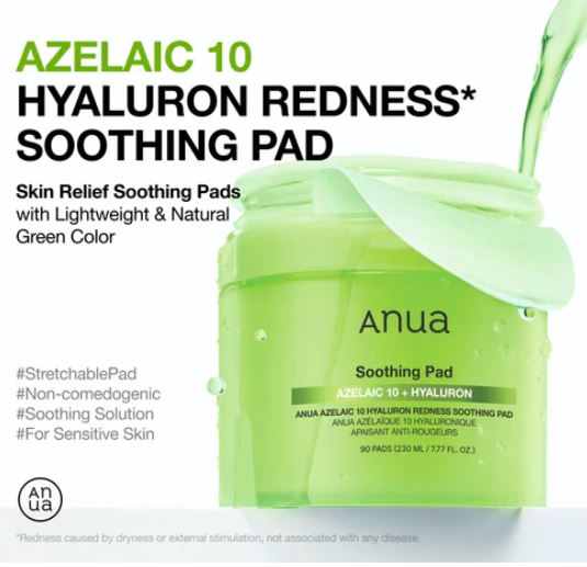 ANUA | Azelaic 10 Hyaluron Redness Soothing Pad - 90ml