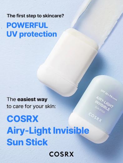 COSRX | Airy‑Light Invisible Sun Stick SPF50+ - 19gr