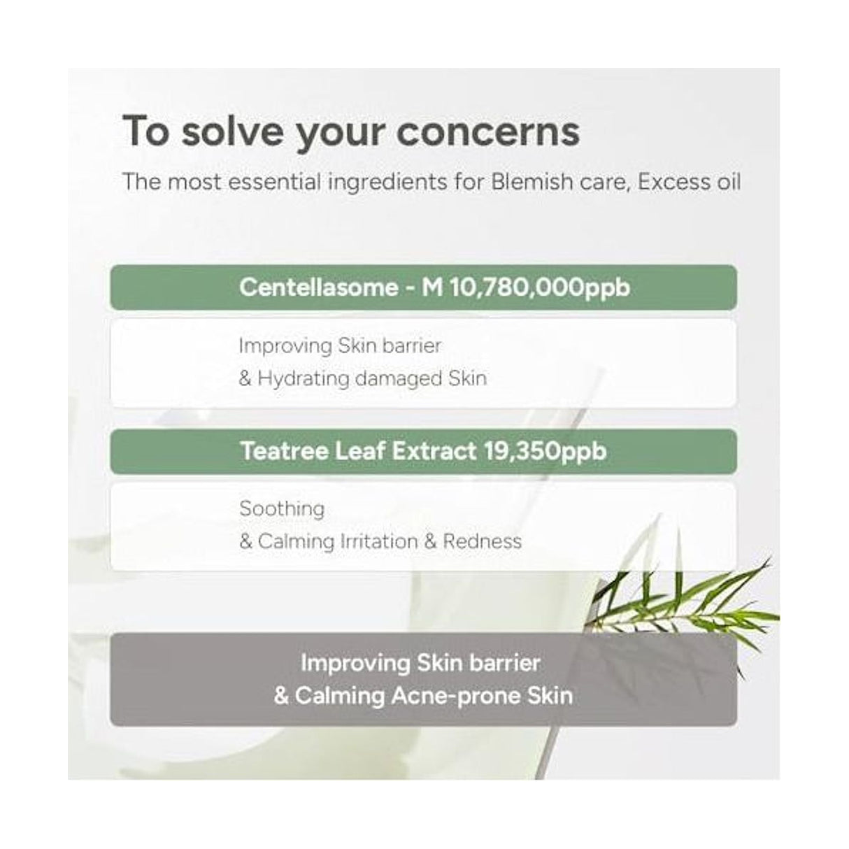 SUNGBOON EDITOR Deep Collagen Cica Tea Tree Soothing Mask - 1Ud: ingredientes clave y tecnología de la fórmula, detalle complementario; protección solar y cuidado de la piel