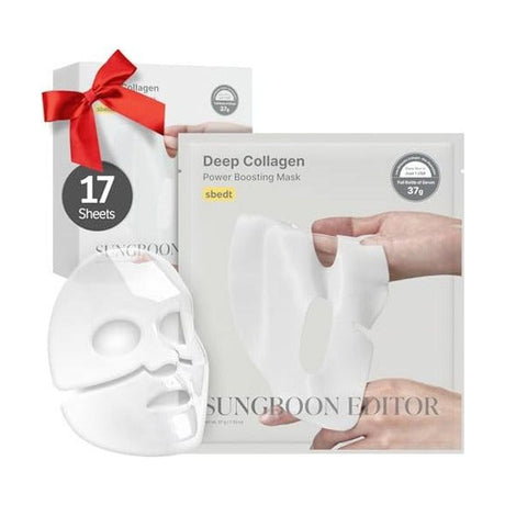 SUNGBOON EDITOR Deep Collagen Power Boosting Mask - 1Ud: envase o producto exacto sobre fondo blanco; protección solar y cuidado de la piel